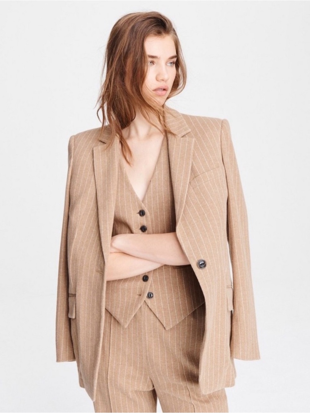 rag & bone New Ames Pinstripe Blazer in Camel Stripe NWT Size 4